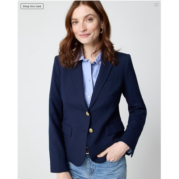 J.Crew Jackets & Blazers - J. Crew Schoolboy Navy Wool Blazer Gold Button School Career Academia Women 8T